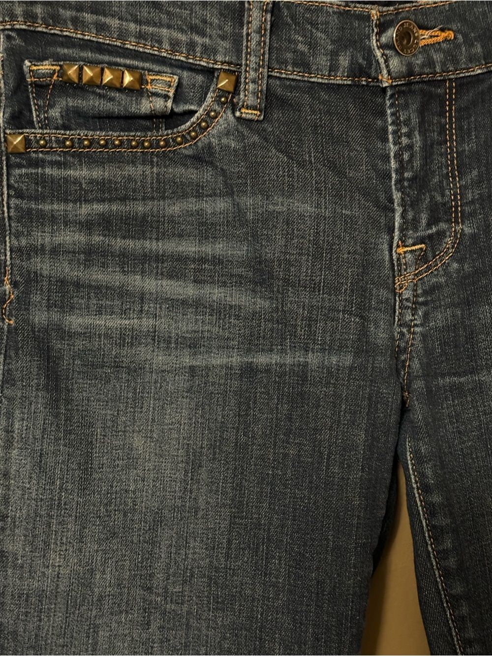 Lucky Brand Studded Charlie Baby Bootcut Jeans Womens 6/28 Y2K Boho Western Edgy